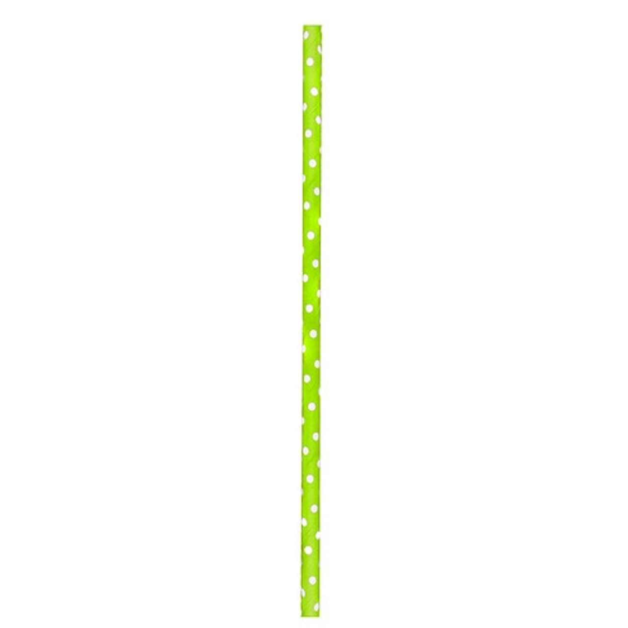Durable Lime Green & White Paper Straws - Unwrapped D:0.2in L:7.75in - 500 pcs
