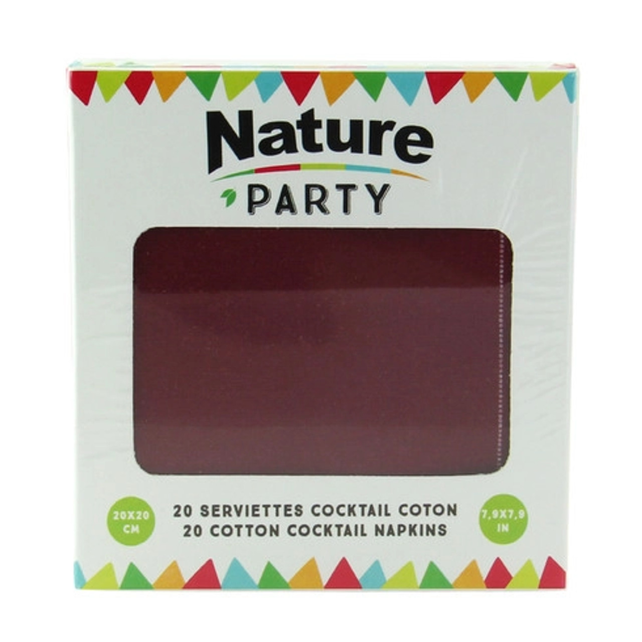 Luxury Red Vine Cotton Cocktail Napkin. L:7.9in W:7.9in - 20 pcs