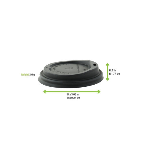Compostable black coffee lid for 10 oz, 12 oz, 16 oz, 20 oz D:3.54in ...