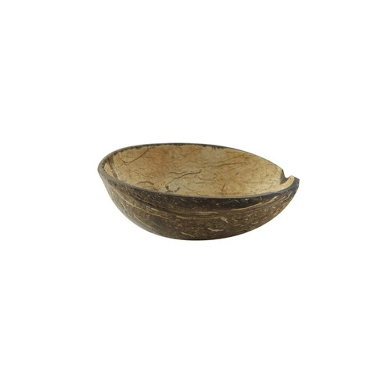 Round coconut bowl without polished 3-5oz L:4.2in W:3.25in H:1.4in - 10 pcs