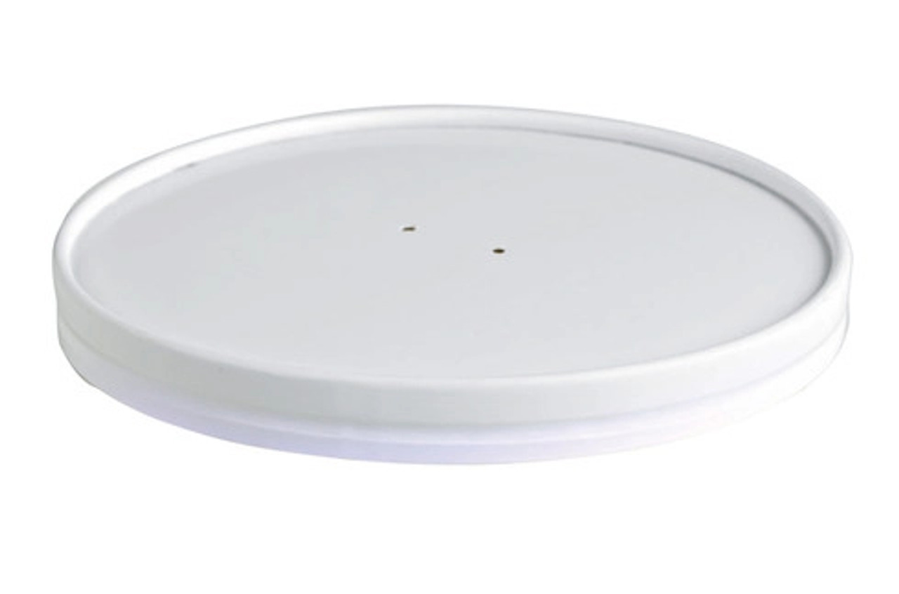Vented White Paper Lid for 210PC range 16/32oz D:5.9in - 45 pcs