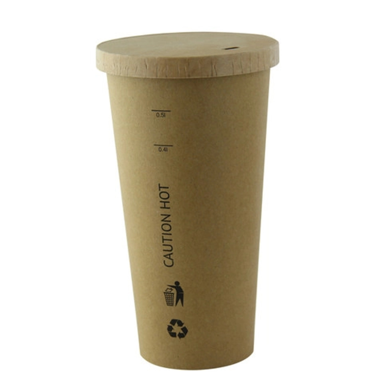 Kraft Paper Coffee Lid for 10oz / 12oz / 16oz / 20oz D:3.54in - 50 pcs