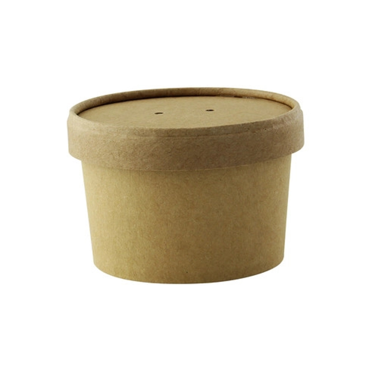 Brown Kraft Soup Cup with Kraft Lid Included 8oz D:3.5in H:2.4in - 25 pcs