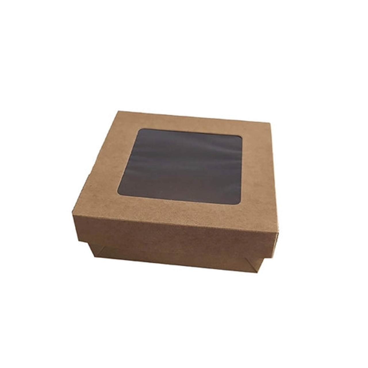 Bakeable Kraft Kray Box with PET Lid 22oz L:5.3in W:5.3in H:2in Up to 350F(Base Only) - 25 pcs
