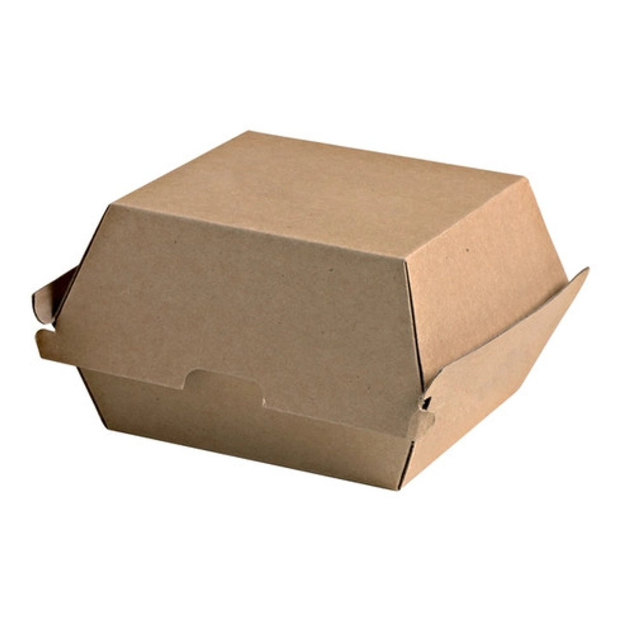Kraft Corrugated Hamburger Clamshell Take Out Box 18oz L:5.7in W:5.1in H:3.14in - 50 pcs