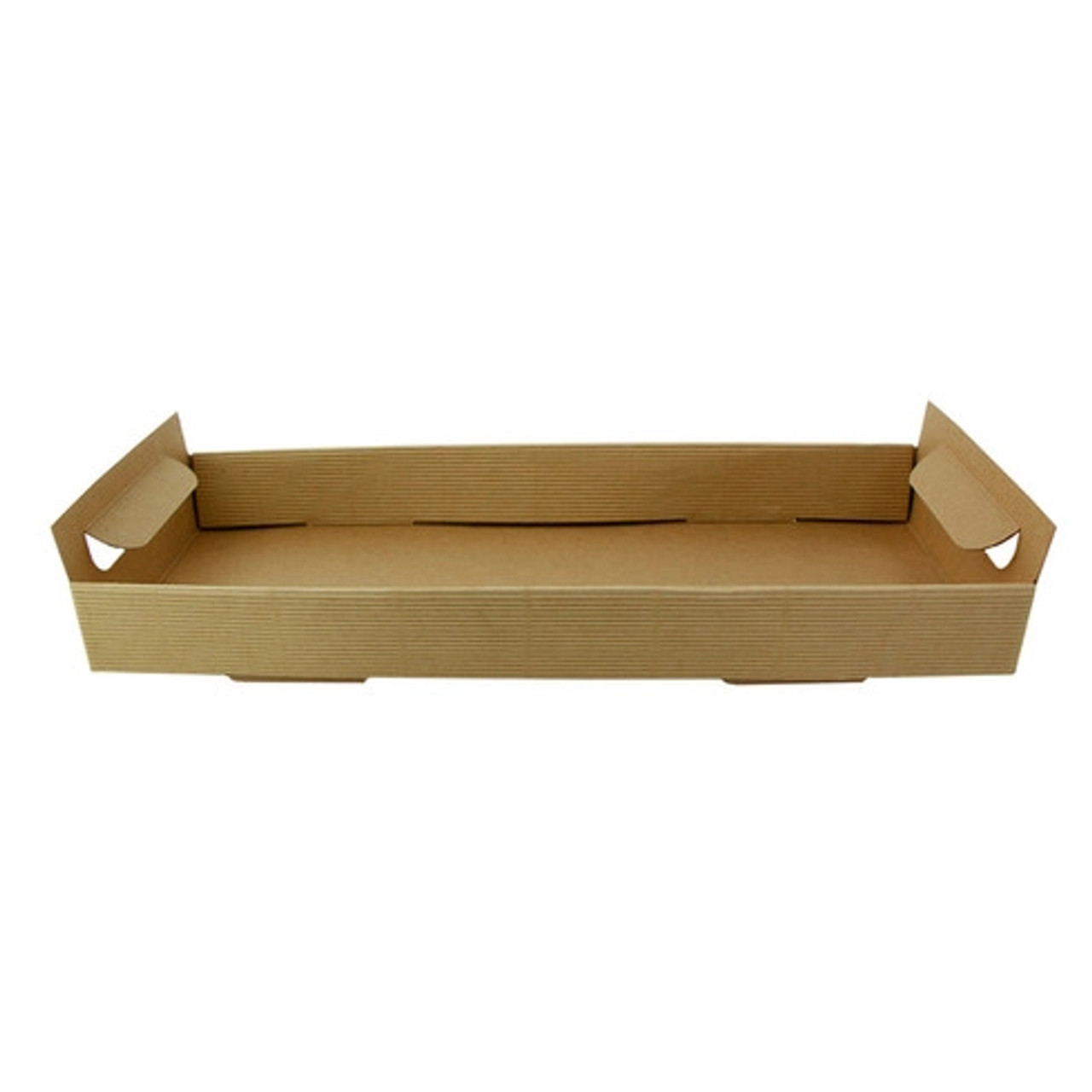 Kraft Paper Tray with Handles L:15in W:6in H:1.7in - 50 pcs