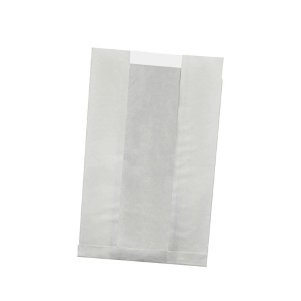 White Kraft Bag with Window Greaseproof L:11in W:7.1in H:2.8in - 1000 pcs