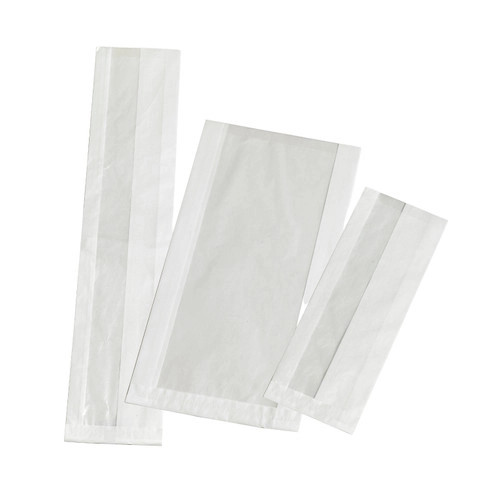 White greaseproof sandwich bag with crystal window L22in W4.3in H1.9in 1000 pcs BioandChic