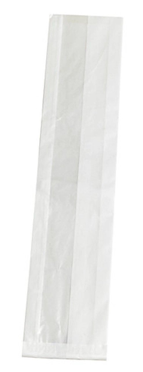 White greaseproof sandwich bag with crystal window L:22in W:4.3in H:1.9in - 1000 pcs