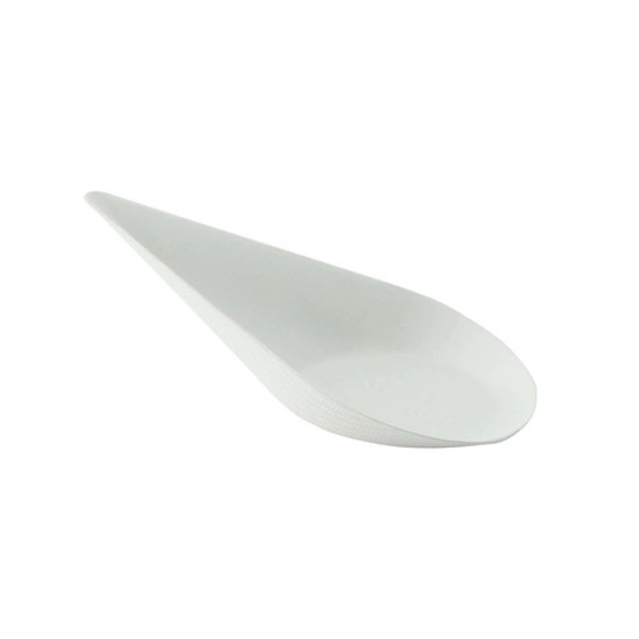 Bio n Chic Drop Shaped White Sugarcane Dish (No added PFAs) 0.5oz L:4.1in W:1.9in H:1.15in - 30 pcs