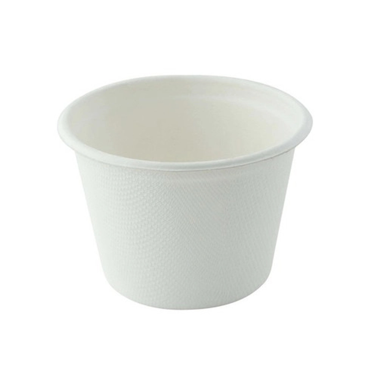 White Mini Sugarcane Cup (No added PFAs) 4.7oz D:2.9in - 50 pcs