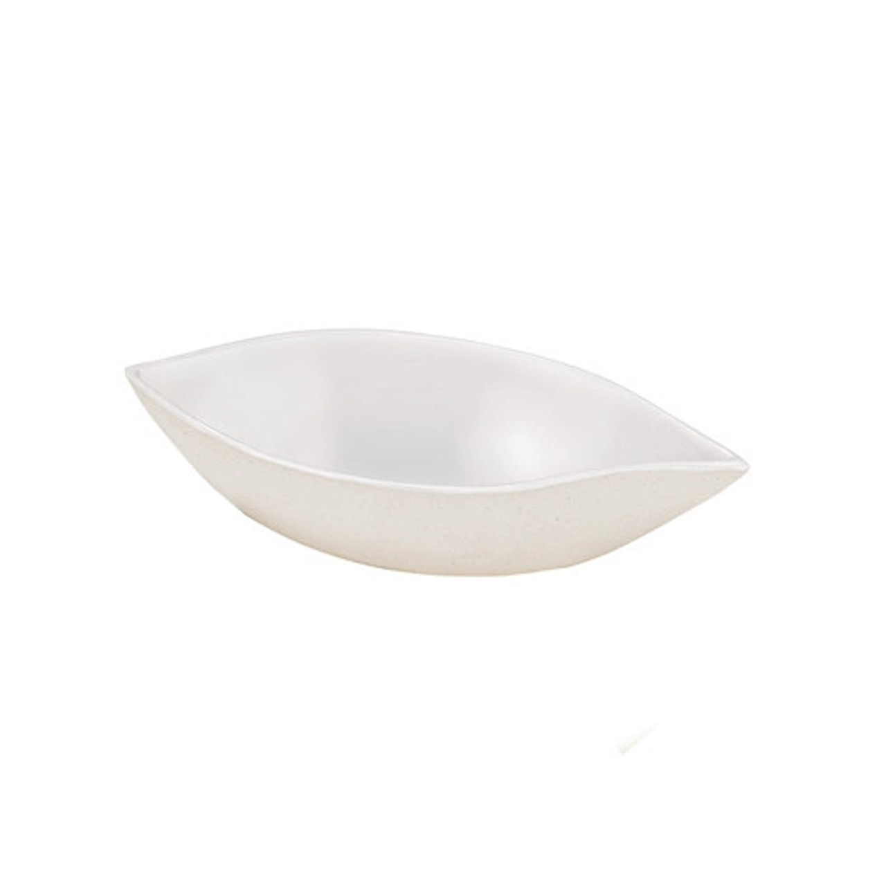 Diamond Shaped White Sugarcane Sauce Dish (No added PFAs) 1.5oz L:4.3in W:2in H:1in - 30 pcs
