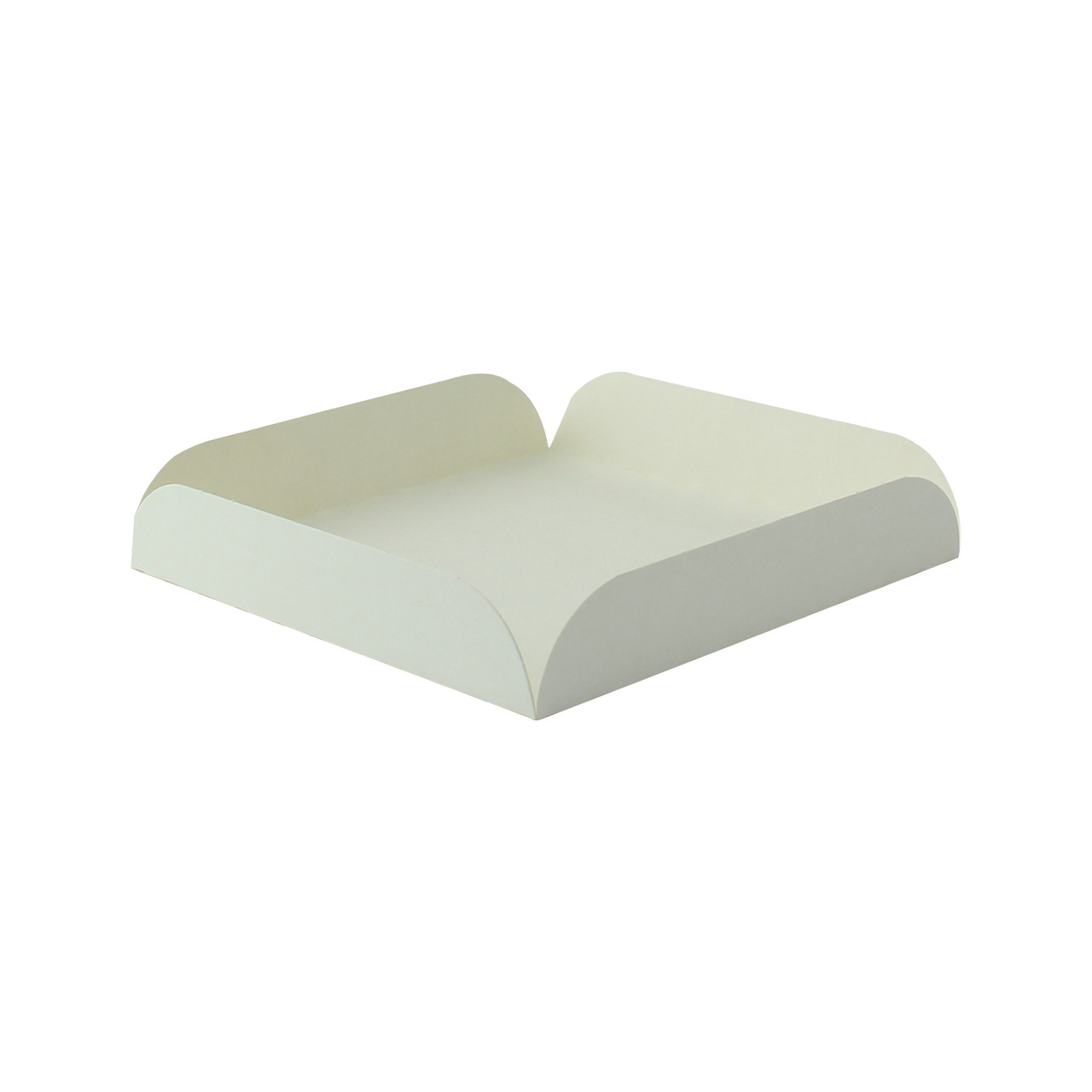 White Square Tray with Foldable Edges L:4.33in W:4.33in H:0.79in - 250 pcs