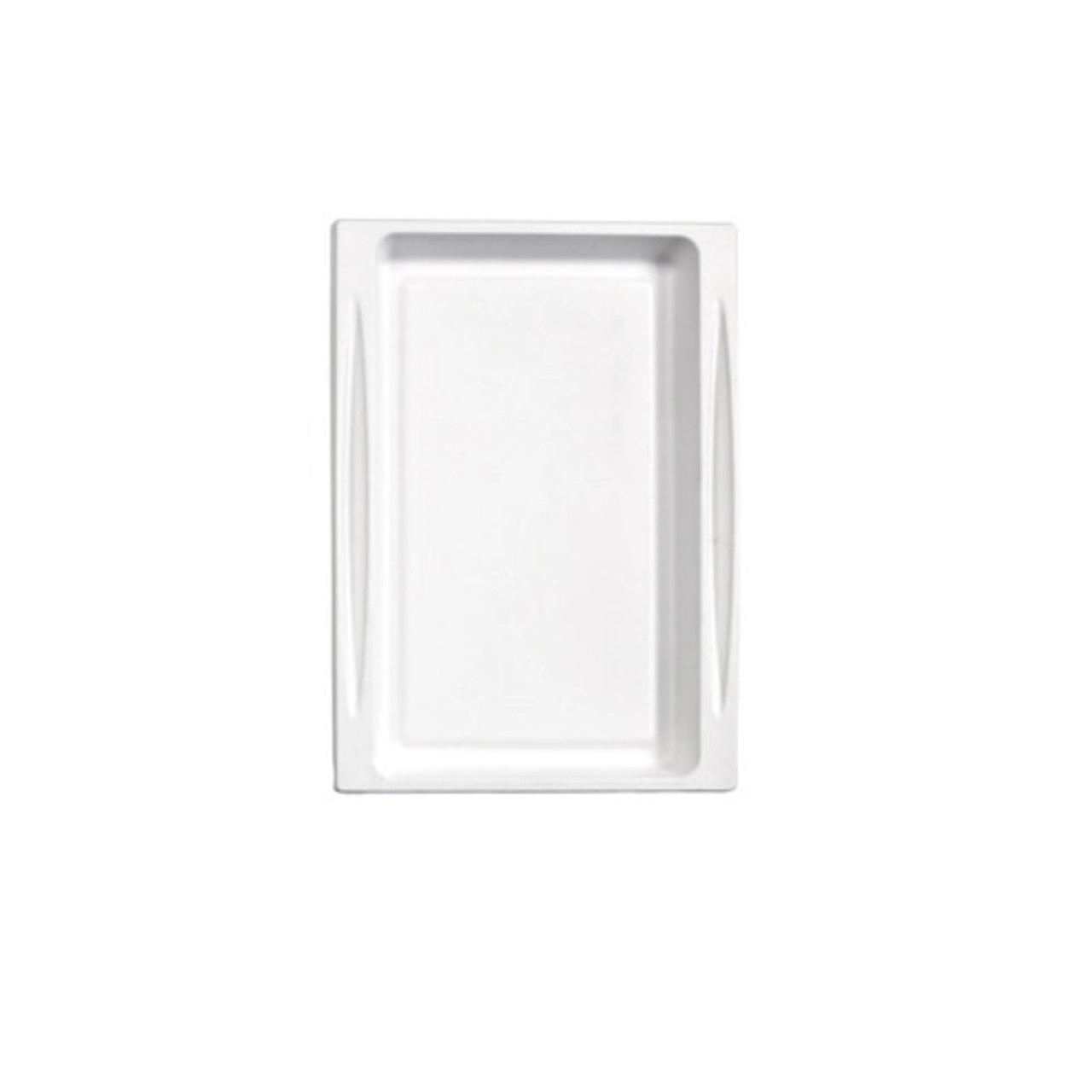 White Sugarcane Tray - Atlas 1/2 (No Added PFAs) L:10.7in W:7.5in H:0.75in - 100 pcs