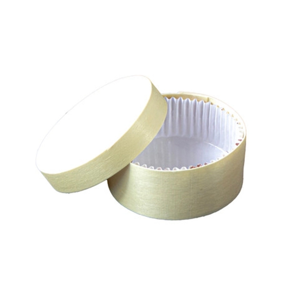 Round Wooden Box With Greaseproof Paper For Oven Baking 7oz D:3.5in H:1.7in - 10 pcs