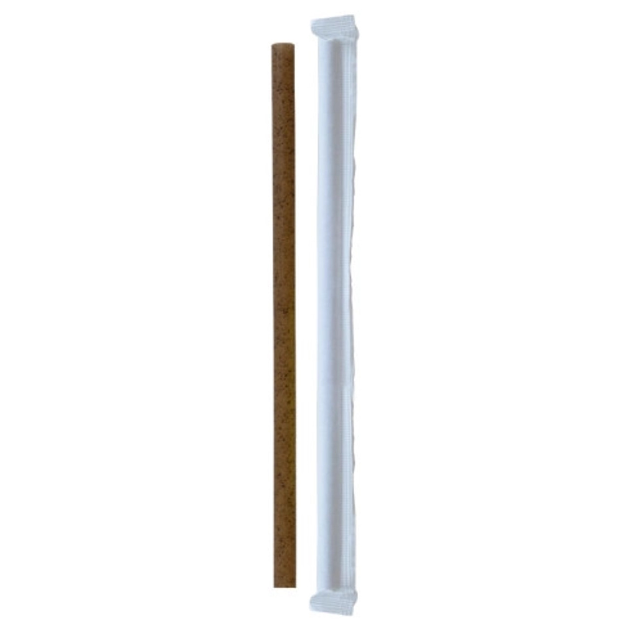 Compostable Wrapped Coffee Ground Giant Straw D:0.3in L:7.75in - 200 pcs