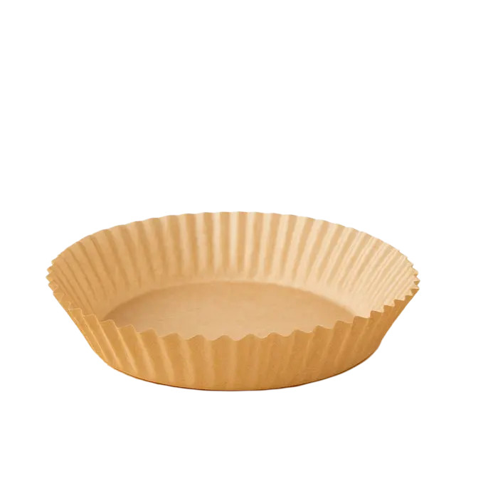 Kraft fryer cups round without holes D:6.3in H:1.8in - 100 pcs