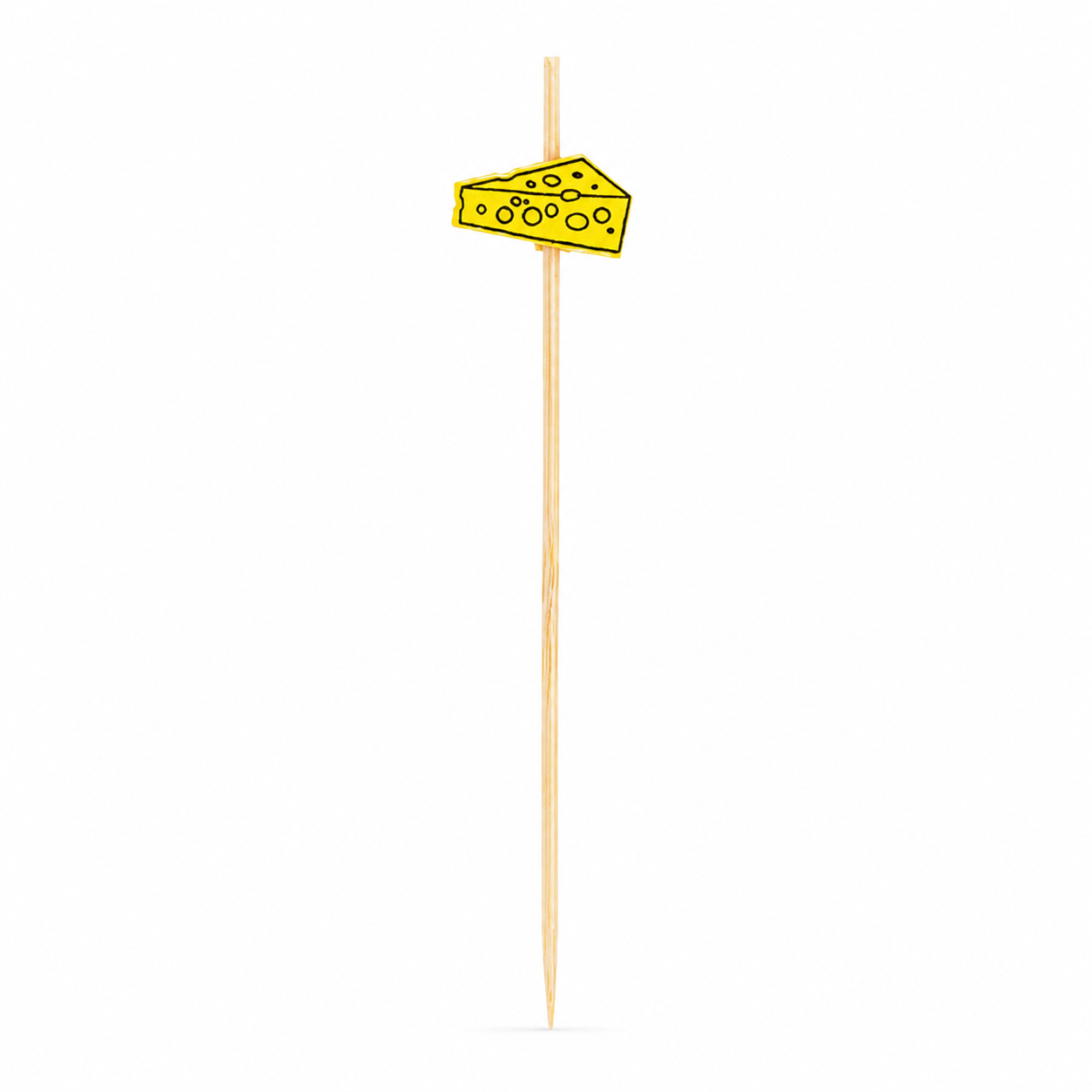 Bamboo Pick with Yellow Cheese L:4.1in - 100 pcs