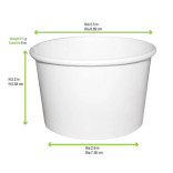 White Soup Cup (Lid optional) 8oz D:3.5in H:2.1in - 50 pcs