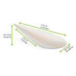 Bio n Chic Drop Shaped White Sugarcane Dish 0.5oz L:4.1in W:1.9in H:1.15in - 30 pcs