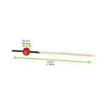 KITA Bamboo Pick with 1 Red Bead & Black End L:2.8in - 100 pcs