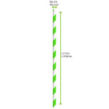 Durable Green & White Striped Paper Straws - Wrapped D:0.2in L:8.3in - 500 pcs