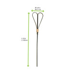 FOTSY Black Bamboo Skewer With Looped Heart Design L:5.9in - 100 pcs