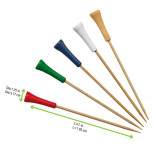 Bamboo Golf Tee Skewers (Assorted Colors) L:4.7in - 100 pcs