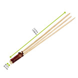 Bamboo Skewer 3 Prong with Tied End L:3.14in W:0.2in - 100 pcs
