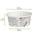 Deli News Printed Containers 16oz D:4.5in - 50 pcs