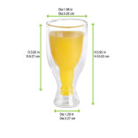 Double Wall Tall Mini Reusable Glass 2oz D:2in H:4in - 12 pcs