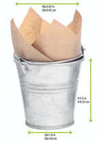 Mini Reusable Metal Bucket 3oz D:2.5in H:2.5in - 24 pcs