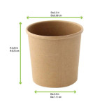 Brown Kraft Soup Cup (Lid optional) 12oz D:3.5in H:3.4in - 50 pcs