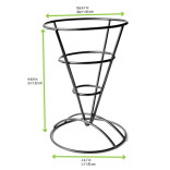 Black Reusable Metal Cone Holder L:4.7in W:4.7in H:6.9in - 1 pcs