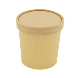 Brown Kraft Soup Cup with Kraft Lid Included 12oz D:3.5in H:3.4in - 25 pcs