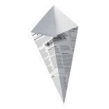 Sturdy Paper Cones with Newspaper Print 11oz L:6.9in W:5.7in - 250 pcs