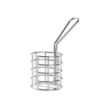 Mini Reusable Round Stainless Steel Fryer Basket D:1.8in H:2in - 1 pcs