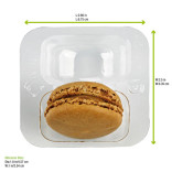Insert for 2 Macarons (1x2) with Clip Closure 12oz D:1.85in L:2.6in W:2.5in H:1in - 50 pcs