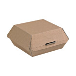 Kraft Corrugated Hamburger Clamshell Take Out Box 12oz L:5.3in W:4.9in H:2.5in - 50 pcs