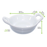 Mini Reusable Porcelain Casserole Dish 1oz D:2.5in H:1in - 4 pcs