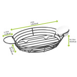 Oval Basket With Integrated Reusable Ramekin Holders L:8in W:7.1in H:1.75in - 1 pcs