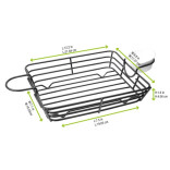 Square Basket with Integrated Reusable Ramekin Holders L:12.2in W:7.1in H:1.6in - 1 pcs