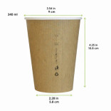 Compostable Paper Cup Single Wall 12oz D:3.5in H:4.4in - 50 pcs