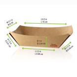 Multi Use Kraft Paper Boat 1lbs 10oz L:6.3in W:4.4in H:1.6in - 250 pcs
