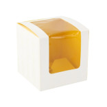 Yellow Cupcake Box with Window (1 Piece) L:3.3in W:3.3in H:3.3in - 50 pcs