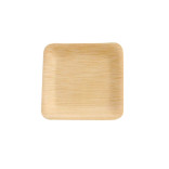 Bamboo Veneer Square Plate L:3.5in W:3.5in H:0.2in - 25 pcs