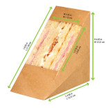 Kraft Triple Sandwich Box with PET Window L:4.8in W:2.8in H:4.8in - 50 pcs