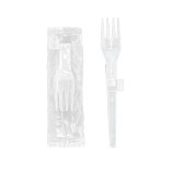 White Folding Fork Wrapped L:5.3in - 100 pcs
