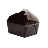 Black Meal Box 50oz Base:L:7.75in W:5.5in H:2in Top:L:8.5in W:6.3in H:2in - 25 pcs