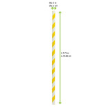 Durable Yellow & White Striped Paper Straws - Unwrapped D:0.2in L:7.75in - 500 pcs